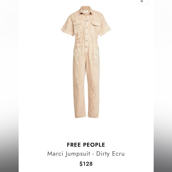 We The Free Pants - We the Free by Free People Marci Coverall in Dirty Ecru Color